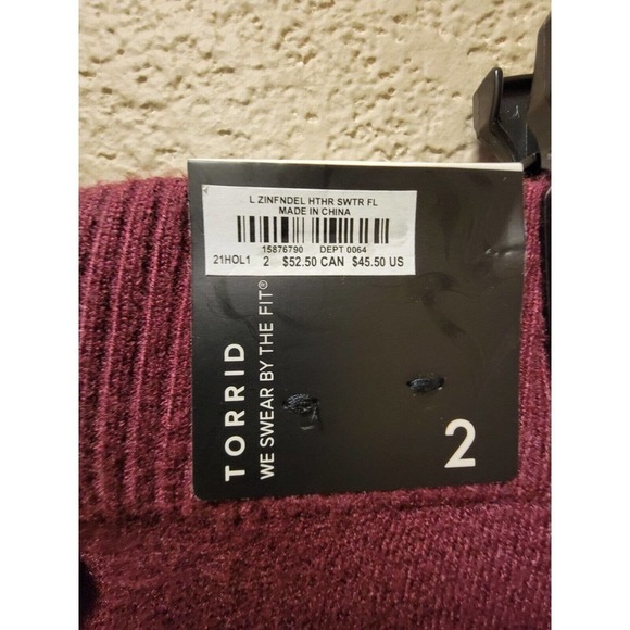 NWT Torrid Heather Sweater Legging In Zinfandel Color Size 2 - Picture 4 of 5